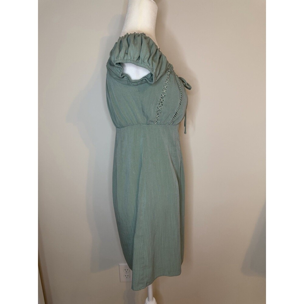 Lulus Wisteria Off Shoulder Mini Dress Sage Green Women’s Medium - Picture 4 of 8